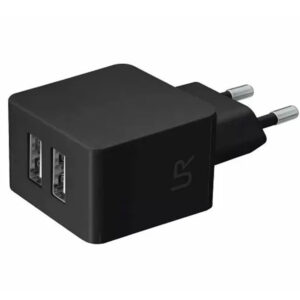 Adaptor Trust Dual Smartphone Wall Charger – black (20147)